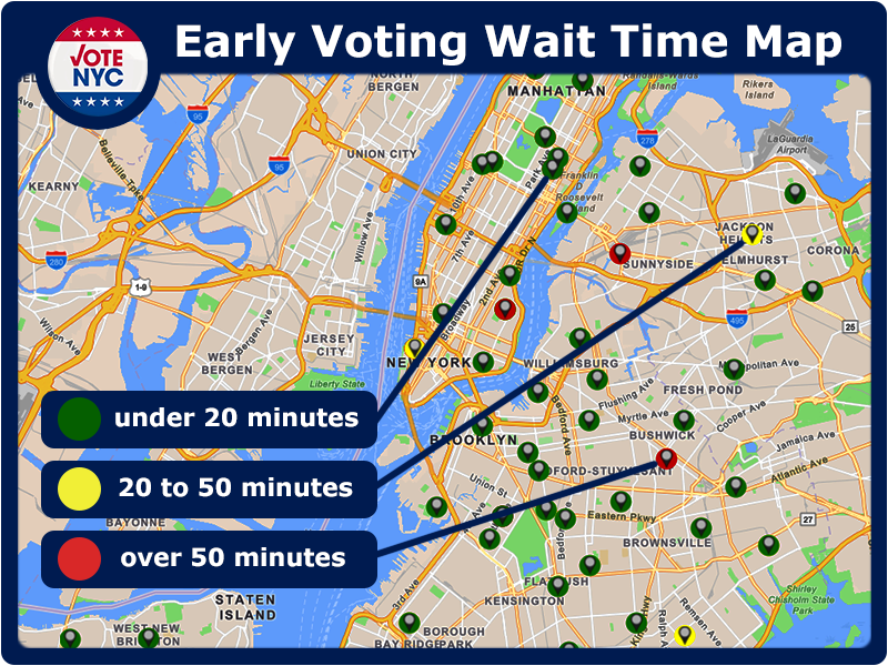 Early Voting Wait Time Map