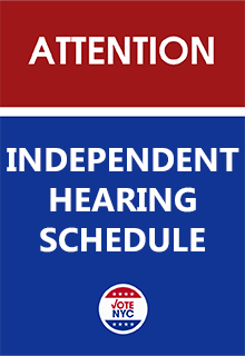 Independent Hearing Schedule